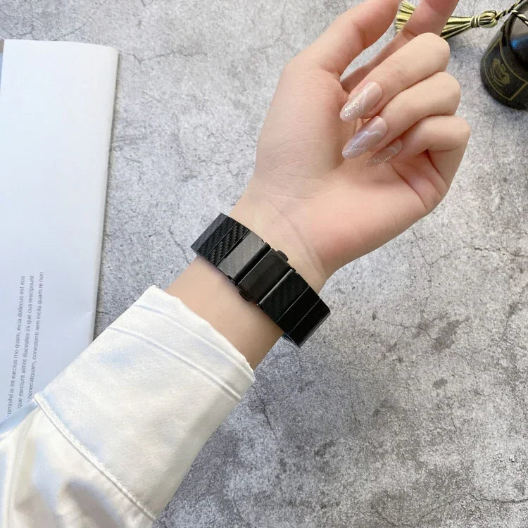 Dây đồng hồ họa tiết sợi carbon DD29 cho Apple Watch Series, 7 41mm / 6&SE&5&4 40mm / 3&2&1 38mm, 7 45mm / 6&SE&5&4 44mm / 3&2&1 42mm