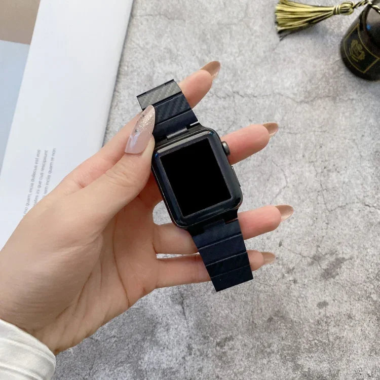 Dây đồng hồ họa tiết sợi carbon DD29 cho Apple Watch Series, 7 41mm / 6&SE&5&4 40mm / 3&2&1 38mm, 7 45mm / 6&SE&5&4 44mm / 3&2&1 42mm
