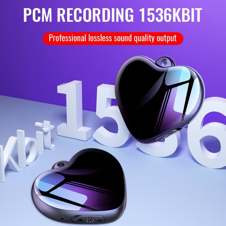 Bút ghi âm điều khiển giọng nói giảm tiếng ồn HD thông minh mặt dây chuyền trái tim Q66, 4GB, 8GB, 16GB, 32GB, 64GB
