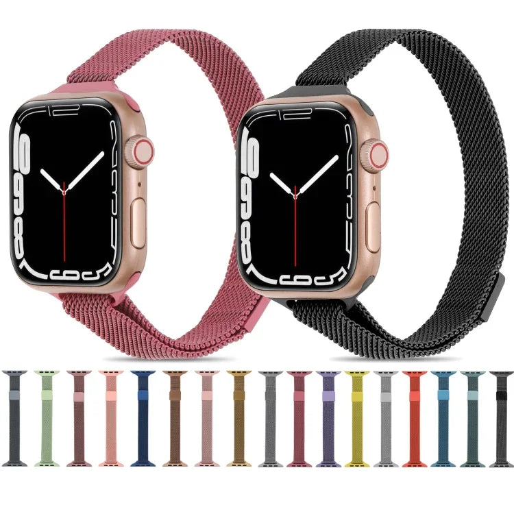 Dây đồng hồ Milanese eo nhỏ cho Apple Watch Series, 7 41mm / 6&SE&5&4 40mm / 3&2&1 38mm, 7 45mm / 6&SE&5&4 44mm / 3&2&1 42mm
