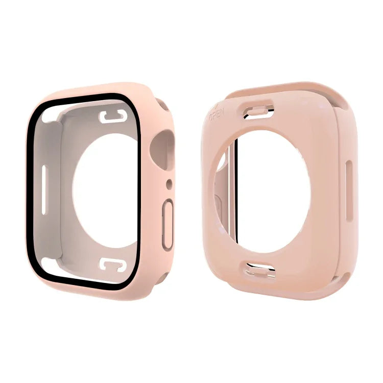Vỏ đồng hồ chống nước PC + kính cường lực có nắp dưới cho Apple Watch Series 9 / 8 / 7 45mm, 9 / 8 / 7 41mm, 9 / 8 / 7 45mm