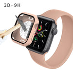 Vỏ đồng hồ chống nước PC + kính cường lực có nắp dưới cho Apple Watch Series 9 / 8 / 7 45mm, 9 / 8 / 7 41mm, 9 / 8 / 7 45mm