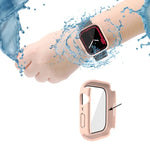 Vỏ đồng hồ chống nước PC + kính cường lực có nắp dưới cho Apple Watch Series 9 / 8 / 7 45mm, 9 / 8 / 7 41mm, 9 / 8 / 7 45mm
