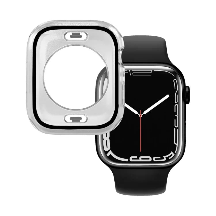 Vỏ đồng hồ chống nước PC + kính cường lực có nắp dưới cho Apple Watch Series 9 / 8 / 7 45mm, 9 / 8 / 7 41mm, 9 / 8 / 7 45mm