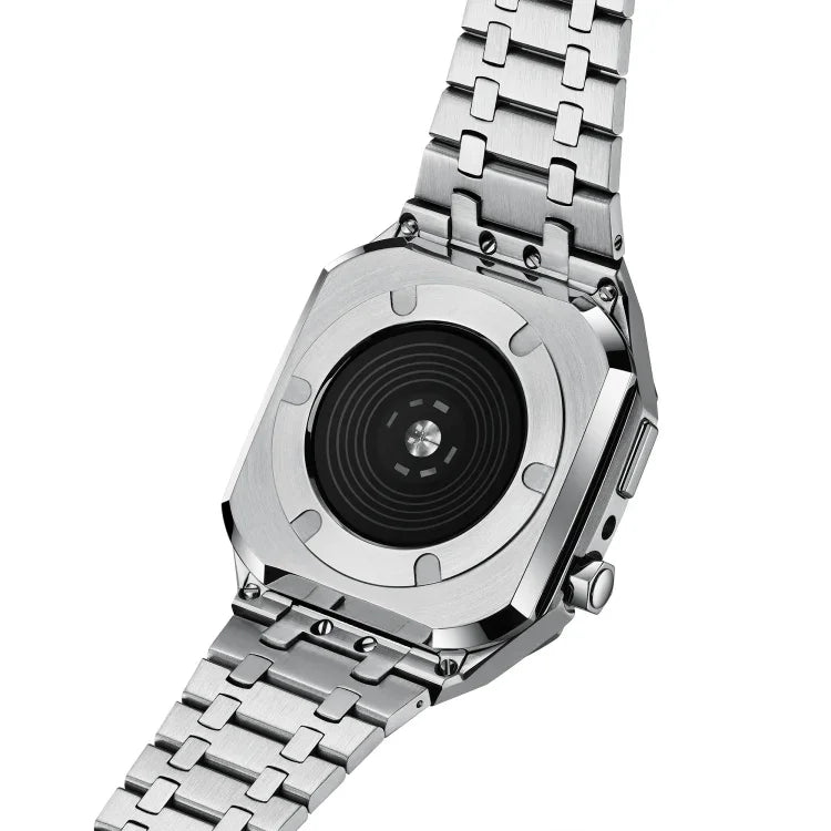 Dây đồng hồ kim loại sồi tích hợp + ốp đồng hồ cho Apple Watch Series 9 / 8 / 7 45mm, cho Apple Watch Series 9 / 8 / 7 45mm