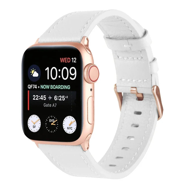 Dây đồng hồ da thật eo nhỏ cho Apple Watch Series, 7 41mm / 6&SE&5&4 40mm / 3&2&1 38mm, 7 45mm / 6&SE&5&4 44mm / 3&2&1 42mm