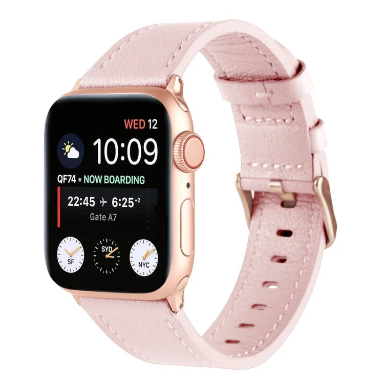 Dây đồng hồ da thật eo nhỏ cho Apple Watch Series, 7 41mm / 6&SE&5&4 40mm / 3&2&1 38mm, 7 45mm / 6&SE&5&4 44mm / 3&2&1 42mm