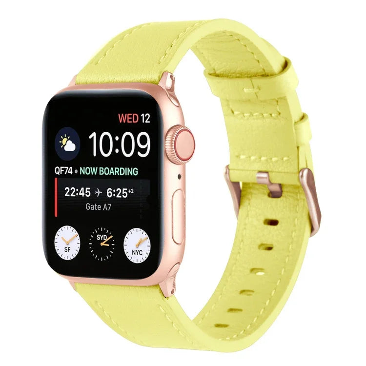 Dây đồng hồ da thật eo nhỏ cho Apple Watch Series, 7 41mm / 6&SE&5&4 40mm / 3&2&1 38mm, 7 45mm / 6&SE&5&4 44mm / 3&2&1 42mm