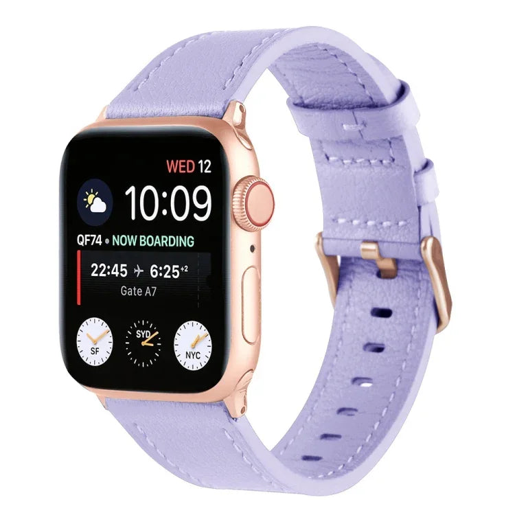 Dây đồng hồ da thật eo nhỏ cho Apple Watch Series, 7 41mm / 6&SE&5&4 40mm / 3&2&1 38mm, 7 45mm / 6&SE&5&4 44mm / 3&2&1 42mm