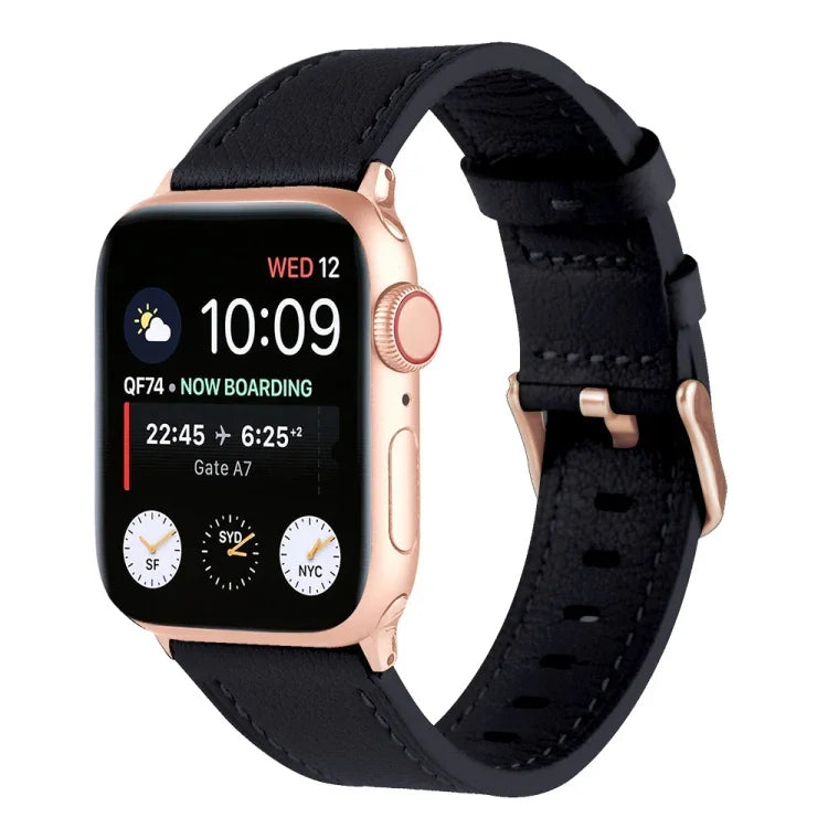 Dây đồng hồ da thật eo nhỏ cho Apple Watch Series, 7 41mm / 6&SE&5&4 40mm / 3&2&1 38mm, 7 45mm / 6&SE&5&4 44mm / 3&2&1 42mm
