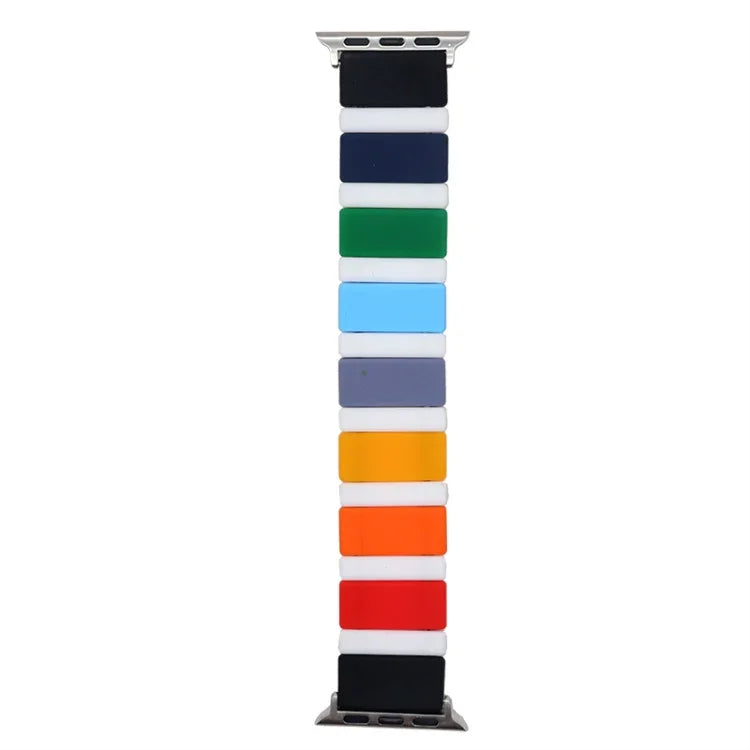 Silicone Splicing Watchband For Apple Watch Series, 7 41mm / 6&SE&5&4 40mm / 3&2&1 38mm, 7 45mm / 6&SE&5&4 44mm / 3&2&1 42mm