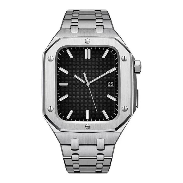 Dây đồng hồ kim loại sồi tích hợp + ốp đồng hồ cho Apple Watch Series, cho Apple Watch Series 6&SE&5&4 44mm