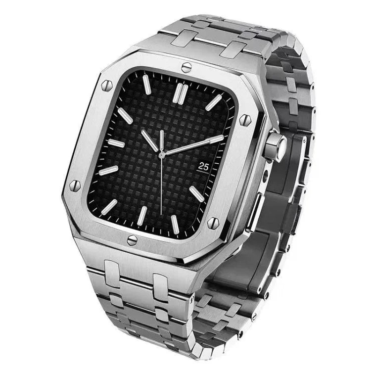 Dây đồng hồ kim loại sồi tích hợp + ốp đồng hồ cho Apple Watch Series, cho Apple Watch Series 6&SE&5&4 44mm