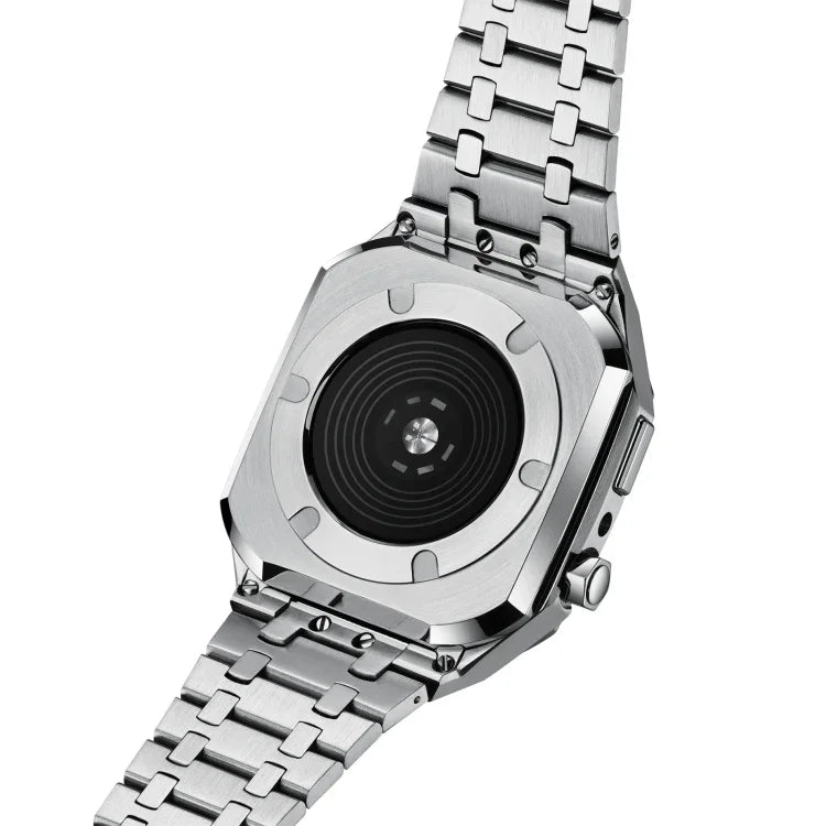 Dây đồng hồ kim loại sồi tích hợp + ốp đồng hồ cho Apple Watch Series, cho Apple Watch Series 6&SE&5&4 44mm