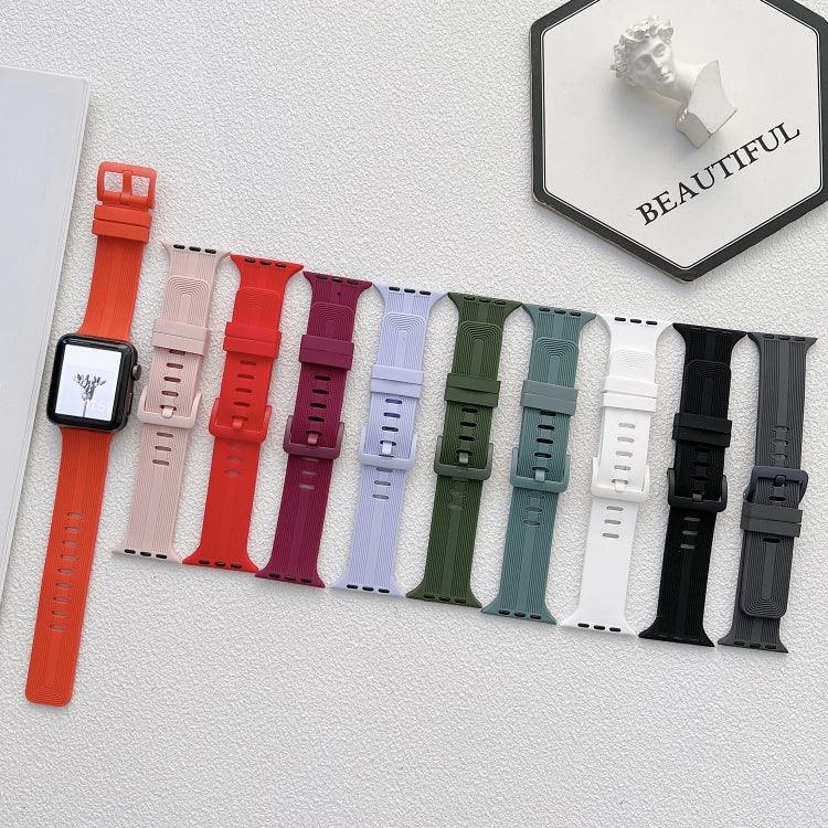 Dây đồng hồ silicone chỉ may cho Apple Watch Series, 7 41mm / 6&SE&5&4 40mm / 3&2&1 38mm, 7 45mm / 6&SE&5&4 44mm / 3&2&1 42mm