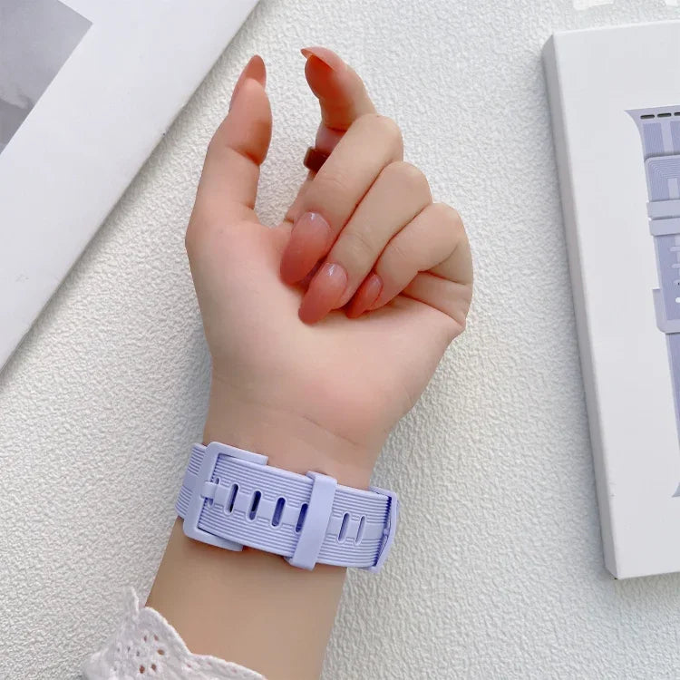 Dây đồng hồ silicone chỉ may cho Apple Watch Series, 7 41mm / 6&SE&5&4 40mm / 3&2&1 38mm, 7 45mm / 6&SE&5&4 44mm / 3&2&1 42mm
