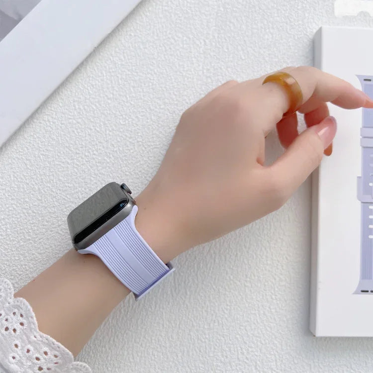 Dây đồng hồ silicone chỉ may cho Apple Watch Series, 7 41mm / 6&SE&5&4 40mm / 3&2&1 38mm, 7 45mm / 6&SE&5&4 44mm / 3&2&1 42mm
