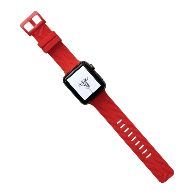 Dây đồng hồ silicone chỉ may cho Apple Watch Series, 7 41mm / 6&SE&5&4 40mm / 3&2&1 38mm, 7 45mm / 6&SE&5&4 44mm / 3&2&1 42mm