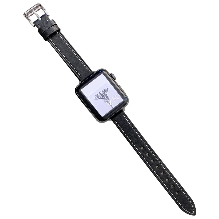 Dây đồng hồ da trơn cho Apple Watch Series, 7 41mm / 6&SE&5&4 40mm / 3&2&1 38mm, 7 45mm / 6&SE&5&4 44mm / 3&2&1 42mm