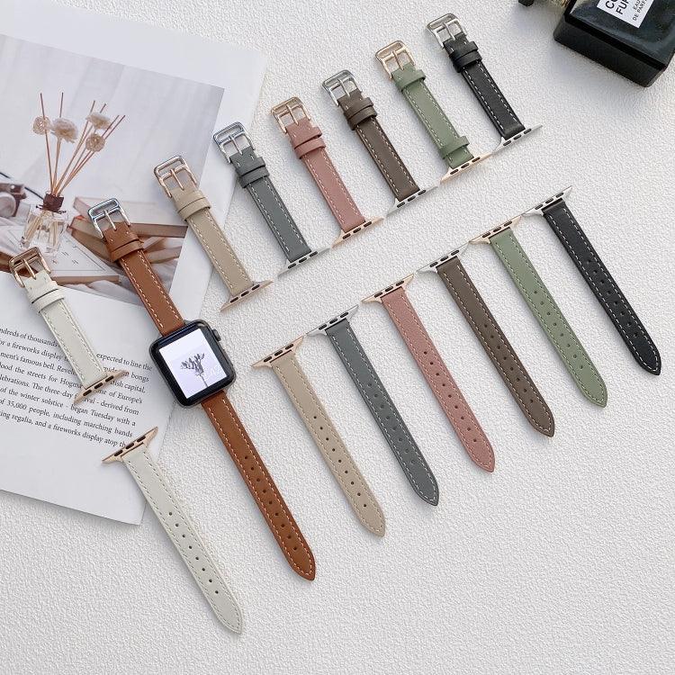 Dây đồng hồ da trơn cho Apple Watch Series, 7 41mm / 6&SE&5&4 40mm / 3&2&1 38mm, 7 45mm / 6&SE&5&4 44mm / 3&2&1 42mm
