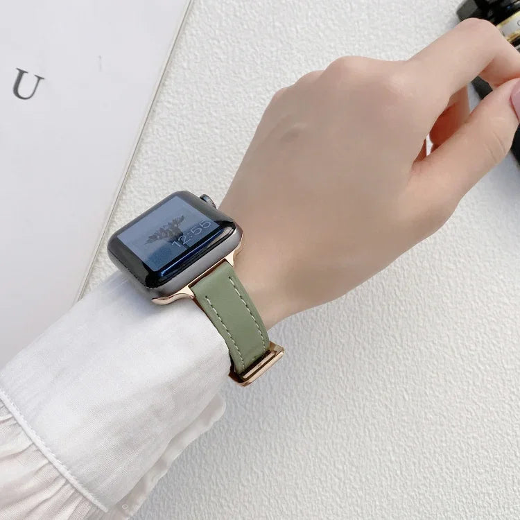 Dây đồng hồ da trơn cho Apple Watch Series, 7 41mm / 6&SE&5&4 40mm / 3&2&1 38mm, 7 45mm / 6&SE&5&4 44mm / 3&2&1 42mm