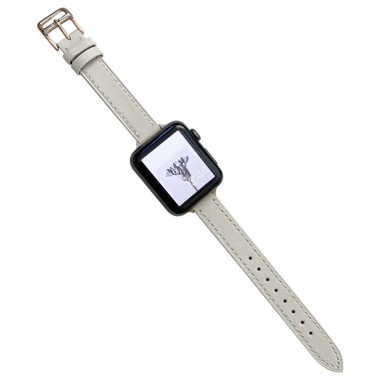 Dây đồng hồ da trơn cho Apple Watch Series, 7 41mm / 6&SE&5&4 40mm / 3&2&1 38mm, 7 45mm / 6&SE&5&4 44mm / 3&2&1 42mm