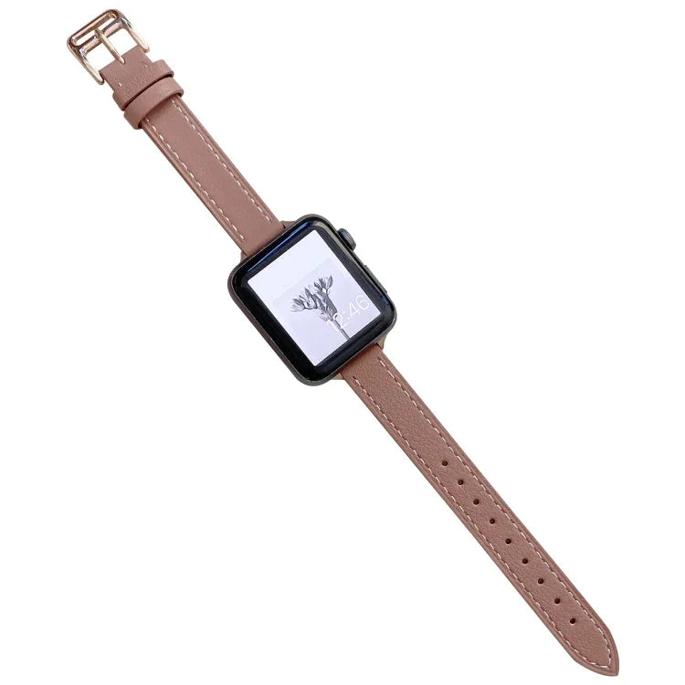 Dây đồng hồ da trơn cho Apple Watch Series, 7 41mm / 6&SE&5&4 40mm / 3&2&1 38mm, 7 45mm / 6&SE&5&4 44mm / 3&2&1 42mm