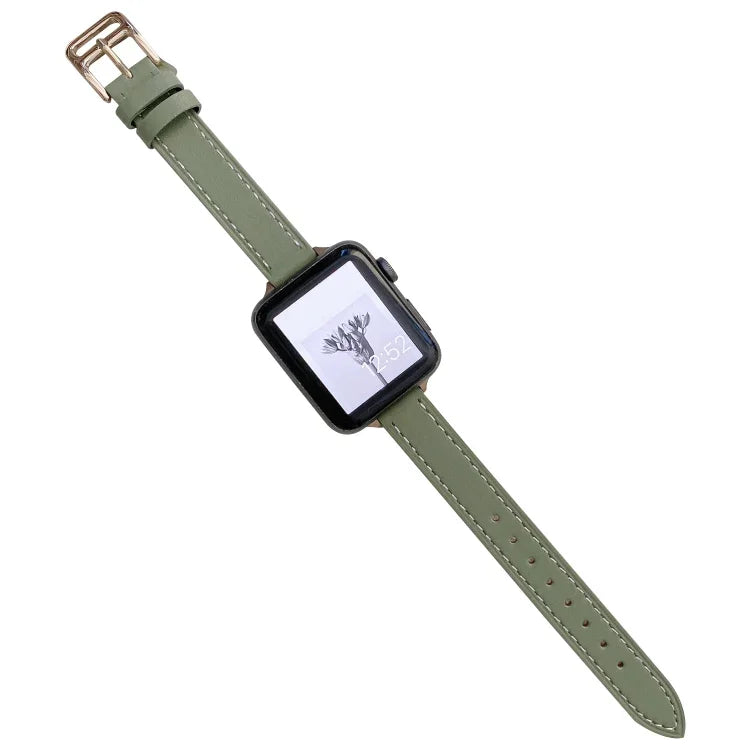 Dây đồng hồ da trơn cho Apple Watch Series, 7 41mm / 6&SE&5&4 40mm / 3&2&1 38mm, 7 45mm / 6&SE&5&4 44mm / 3&2&1 42mm