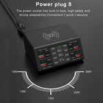 Bộ sạc không dây thông minh 838w 9 trong 1 100W 4 PD 3.0 USB-C / Type-C + 4 QC 3.0 USB, EU Plug, US Plug, UK Plug, AU Plug
