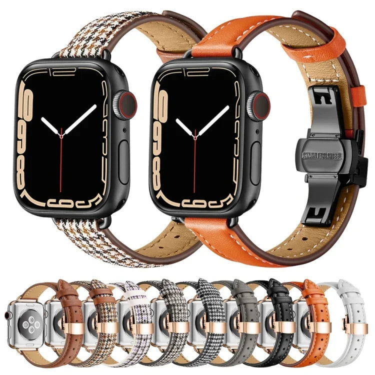 Dây đồng hồ khóa bướm mảnh mai cho Apple Watch Series, 7 41mm / 6&SE&5&4 40mm / 3&2&1 38mm