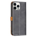 BF12 Color Matching Double Line Leather Phone Case, For iPhone 13 Pro Max