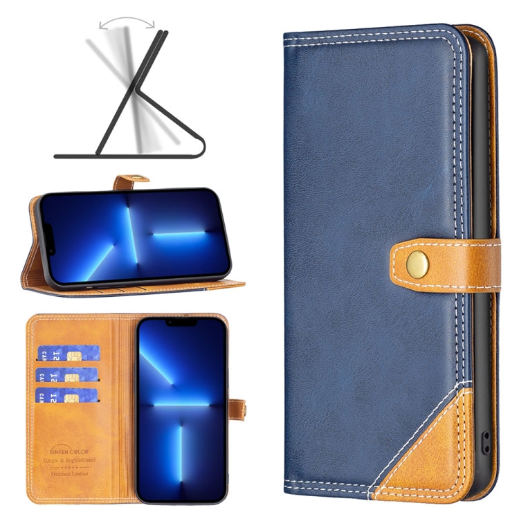 BF12 Color Matching Double Line Leather Phone Case, For iPhone 13 Pro Max