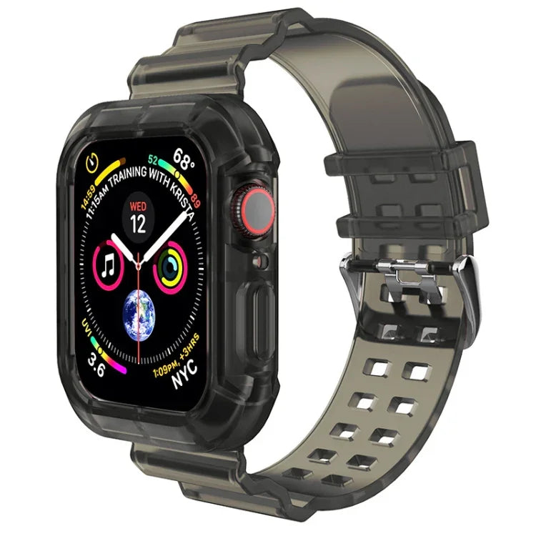 Transparent Watch Band For Apple Watch Series 8&7 45mm / SE 2&6&SE&5&4 44mm / 3&2&1 42mm(Transparent Brown), 7 41mm / 6&SE&5&4 40mm / 3&2&1 38mm, 7 45mm / 6&SE&5&4 44mm / 3&2&1 42mm