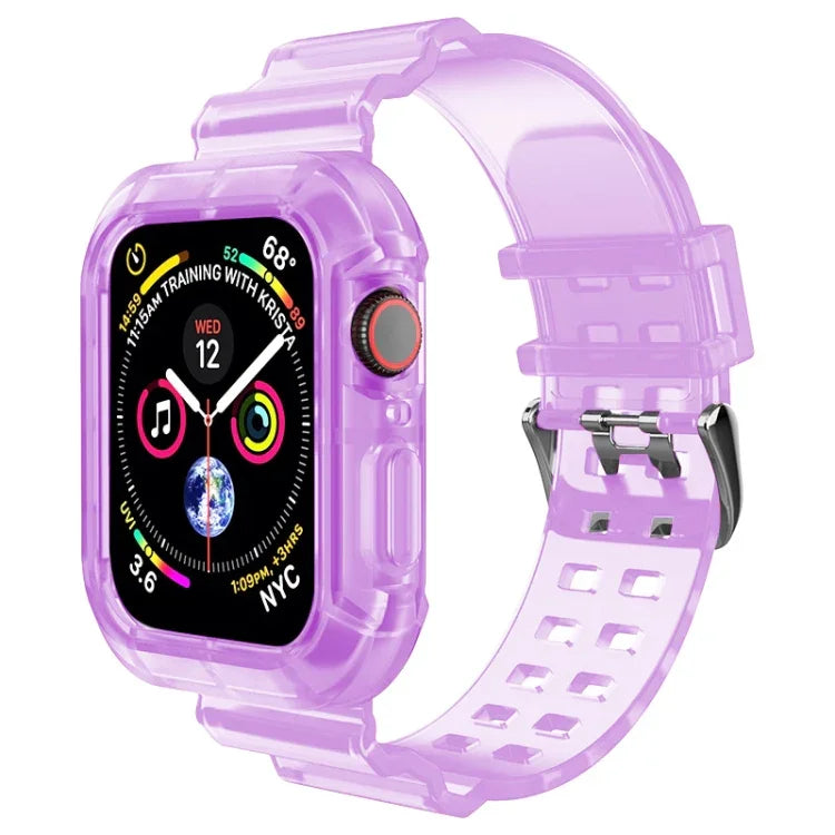 Transparent Watch Band For Apple Watch Series 8&7 45mm / SE 2&6&SE&5&4 44mm / 3&2&1 42mm(Transparent Brown), 7 41mm / 6&SE&5&4 40mm / 3&2&1 38mm, 7 45mm / 6&SE&5&4 44mm / 3&2&1 42mm