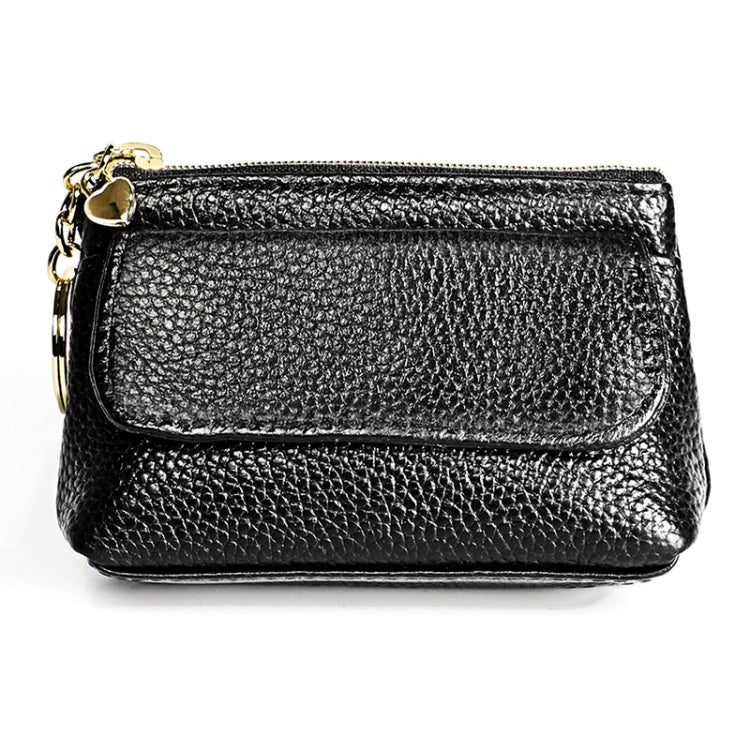 Litchi Texture Cowhide Hand Held Small Wallet for Ladies