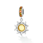 Phụ kiện vòng tay vòng cổ mặt dây chuyền mặt trời nhỏ bạc S925 Sterling, mặt trời nhỏ