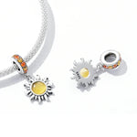 Phụ kiện vòng tay vòng cổ mặt dây chuyền mặt trời nhỏ bạc S925 Sterling, mặt trời nhỏ