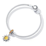 Phụ kiện vòng tay vòng cổ mặt dây chuyền mặt trời nhỏ bạc S925 Sterling, mặt trời nhỏ