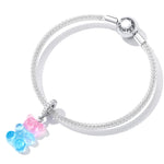 Phụ kiện vòng tay vòng cổ mặt dây chuyền gấu kẹo bạc S925 Sterling, gấu kẹo