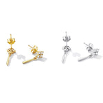 Bông tai nữ đinh tai sáng bạc Sterling S925, sáng (bạc)