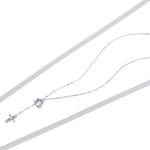 Trang sức vòng cổ bạc S925 Sterling hình trái tim thánh giá cho nữ, trái tim thánh giá