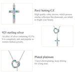 Trang sức vòng cổ bạc S925 Sterling hình trái tim thánh giá cho nữ, trái tim thánh giá