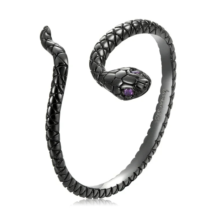 Nhẫn bạc S925 Sterling hình rắn bí ẩn cho nữ, rắn bí ẩn