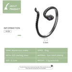 Nhẫn bạc S925 Sterling hình rắn bí ẩn cho nữ, rắn bí ẩn