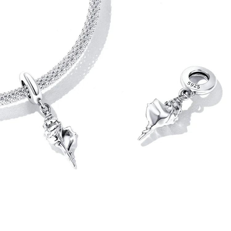 Mặt dây chuyền ốc bạc S925 tự làm vòng tay dây chuyền, ốc
