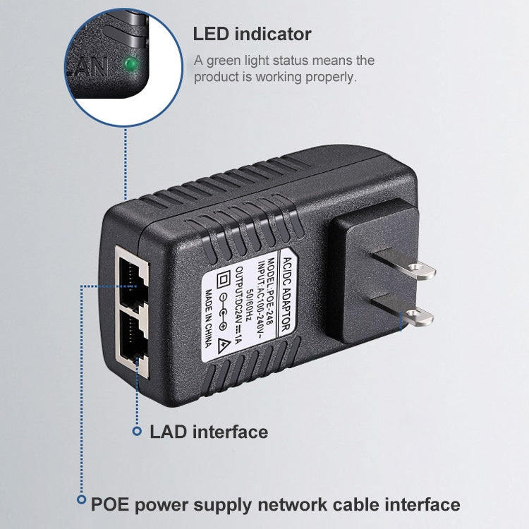 Bộ chuyển đổi nguồn POE / LAD không dây cho Router AP, 12V 1A, 12V 2A, 15V 1A, 24V 1A, 48V 0.5A