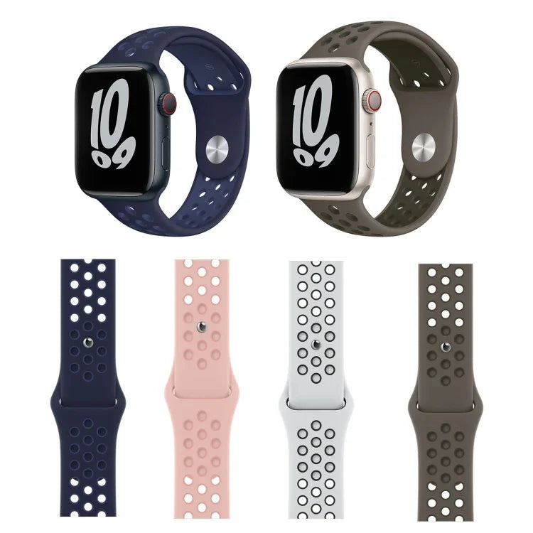 Dây đồng hồ thể thao silicone cho Apple Watch Series, 7 41mm / 6&SE&5&4 40mm / 3&2&1 38mm, 7 45mm / 6&SE&5&4 44mm / 3&2&1 42mm