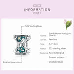 Hạt bạc S925 hình Mặt Trời Mặt Trăng Đồng Hồ Cát DIY vòng tay vòng cổ phụ kiện, Mặt Trời Mặt Trăng Đồng Hồ Cát