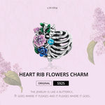 Hạt bạc S925 hình trái tim xương hoa tự làm vòng tay dây chuyền, trái tim xương hoa
