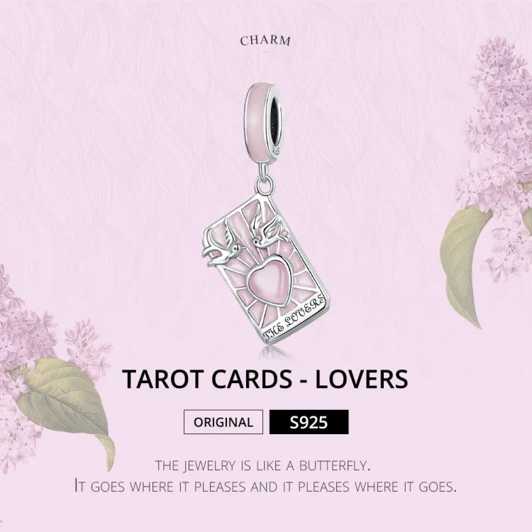 Mặt dây chuyền Tarot Người Yêu bạc S925 DIY vòng tay vòng cổ phụ kiện, Tarot Người Yêu